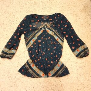 Floral Emerald Green Blouse